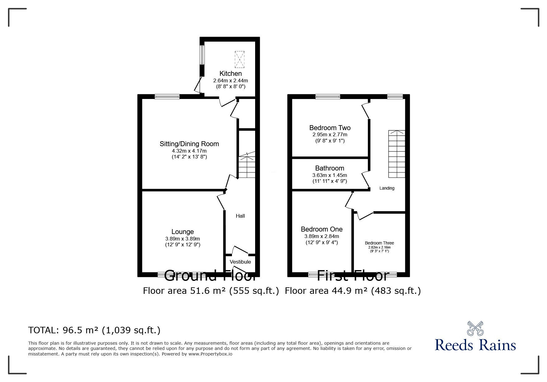 Floorplan of 3 bedroom Mid Terrace House to rent, Knotts Lane, Colne, Lancashire, BB8