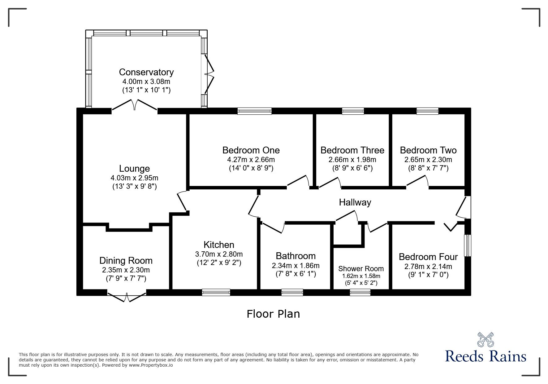 Floorplan of 4 bedroom Semi Detached Bungalow for sale, Langsford Close, Barnoldswick, Lancashire, BB18