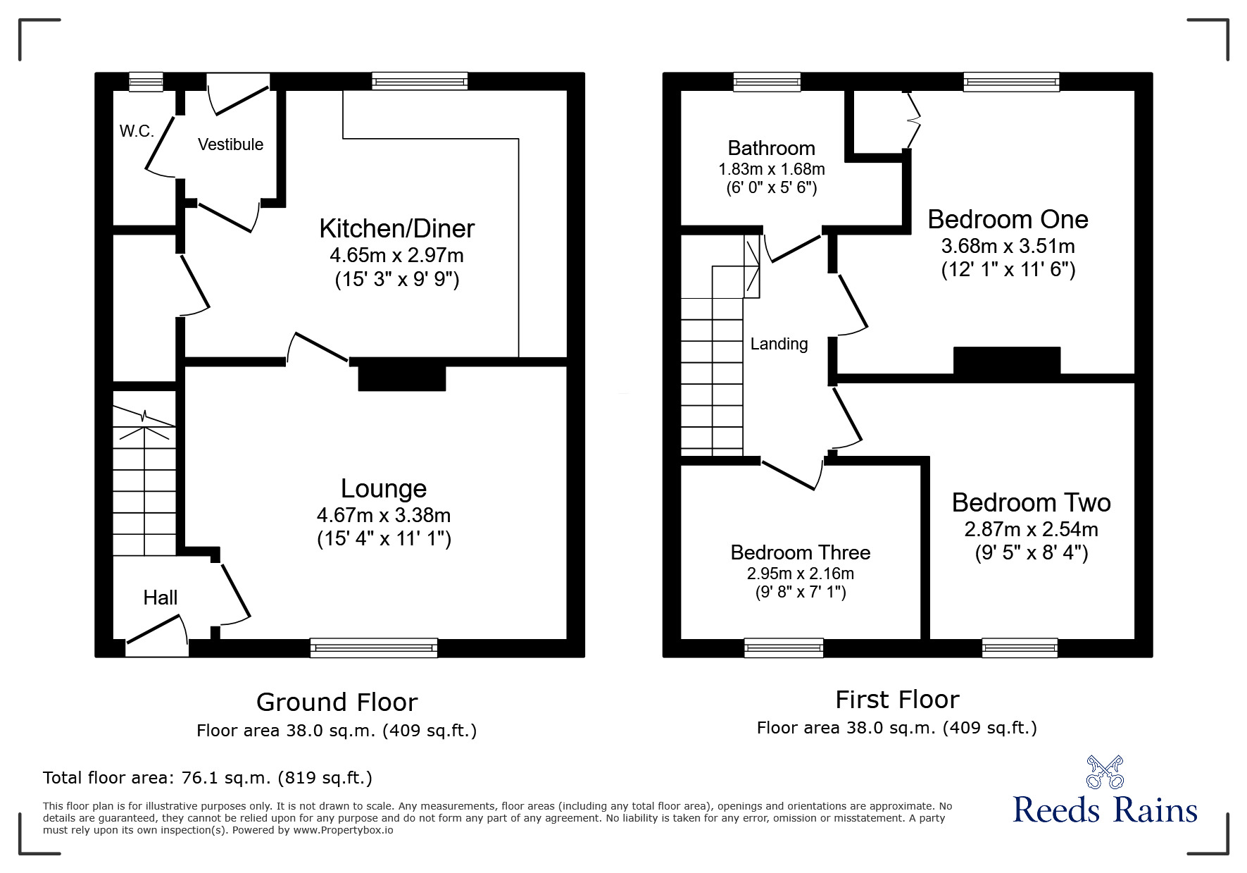 Floorplan of 3 bedroom Mid Terrace House for sale, New Oxford Street, Colne, Lancashire, BB8