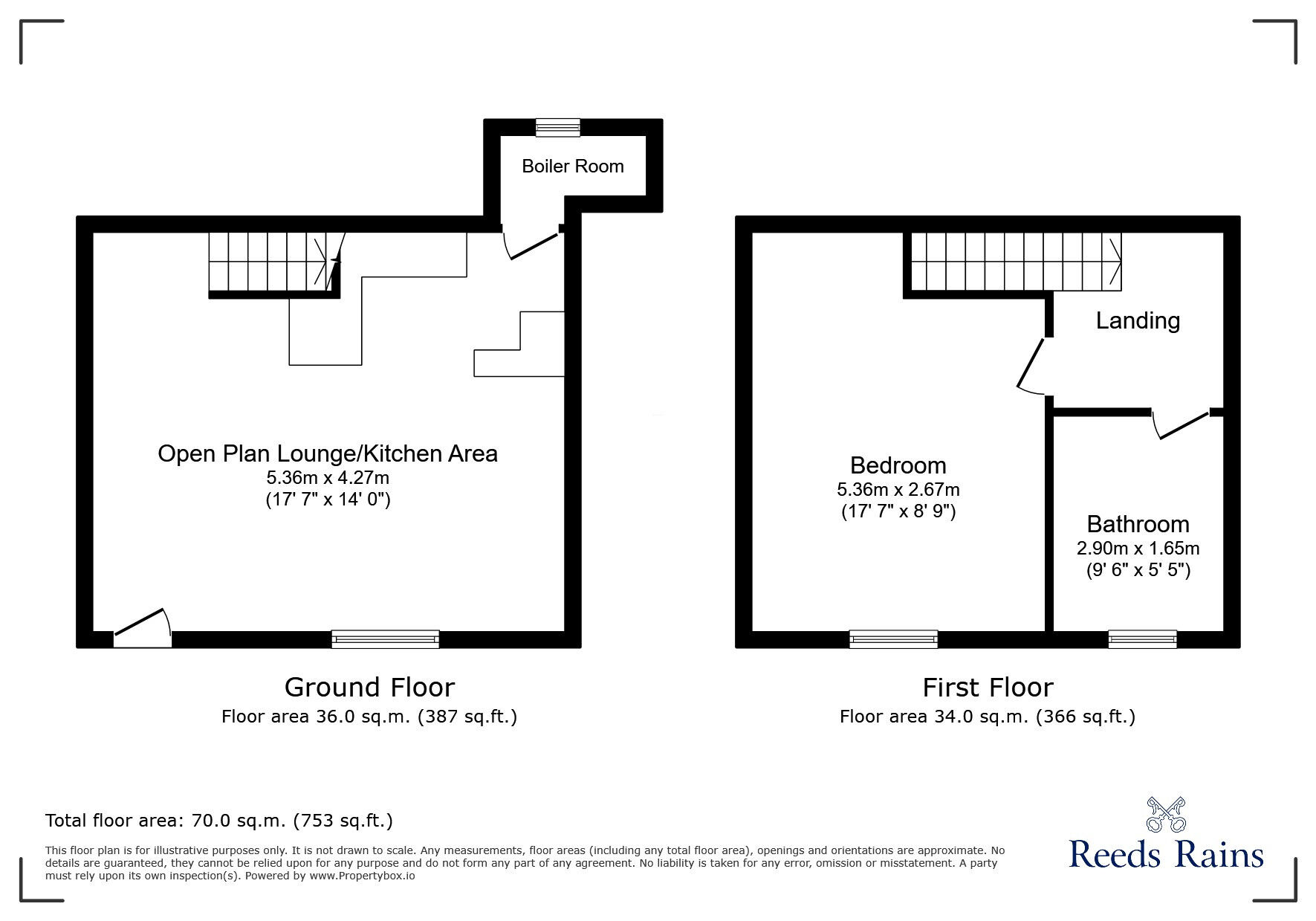 Floorplan of 1 bedroom Mid Terrace House for sale, Bents, Colne, Lancashire, BB8