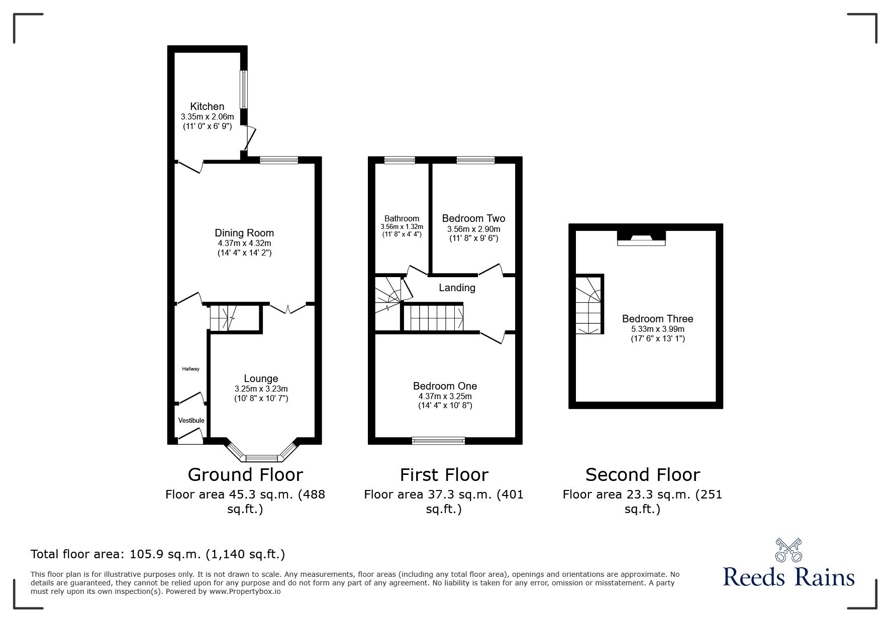 Floorplan of 3 bedroom Mid Terrace House for sale, Alkincoats Road, Colne, Lancashire, BB8