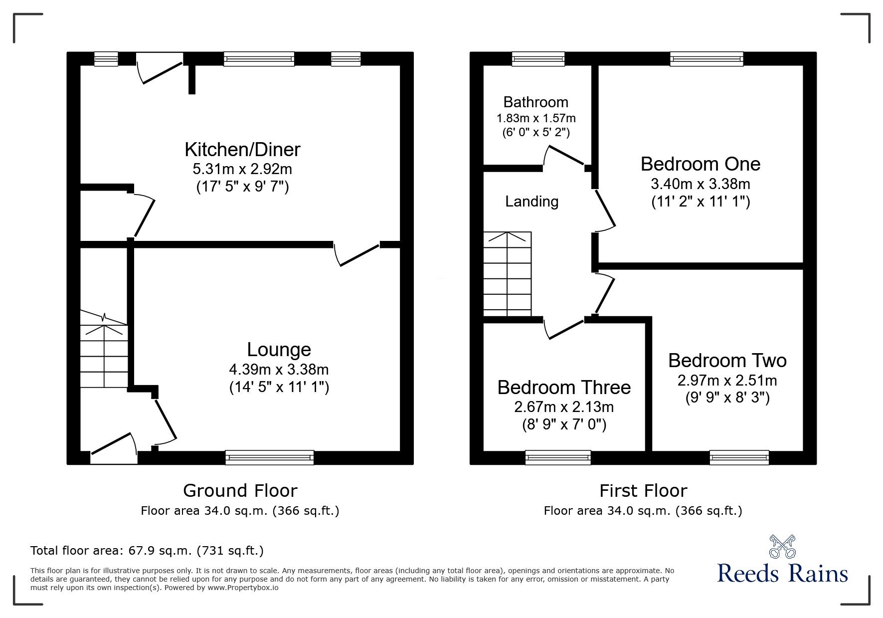 Floorplan of 3 bedroom Mid Terrace House for sale, Glenroy Avenue, Colne, Lancashire, BB8