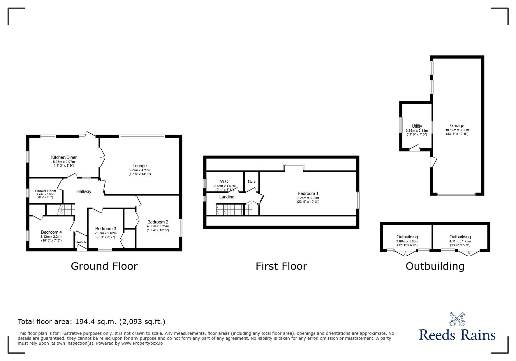 Floorplan of 4 bedroom Detached House for sale, Boulsworth Grove, Colne, Lancashire, BB8