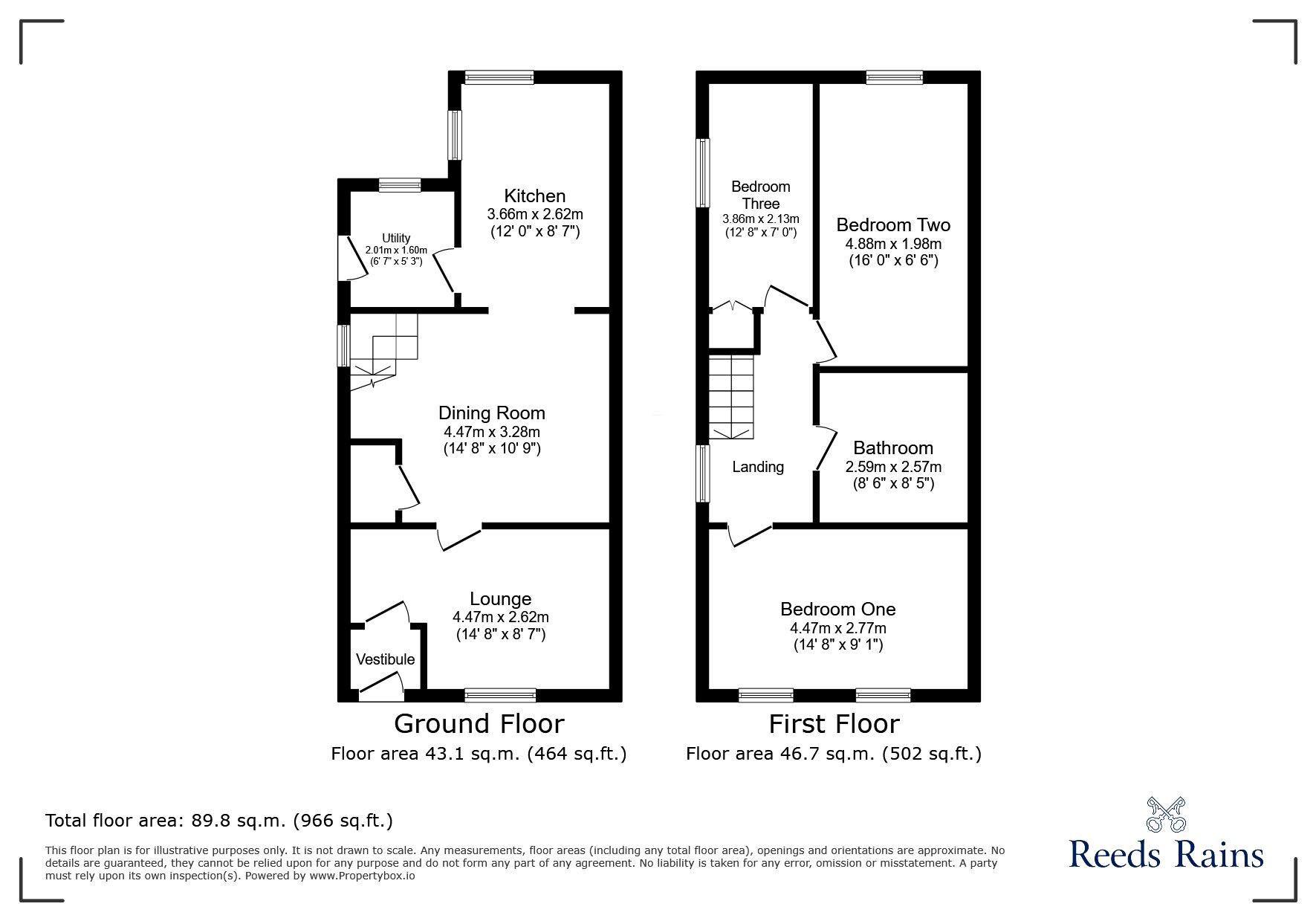 Floorplan of 3 bedroom Semi Detached House for sale, Dean Street, Trawden, Lancashire, BB8