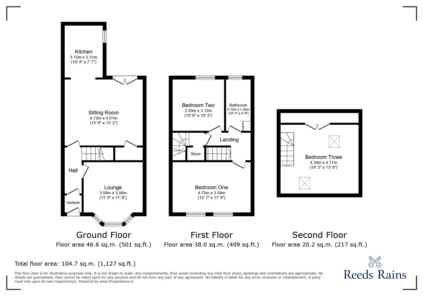 Floorplan of 3 bedroom Mid Terrace House for sale, Skipton Road, Earby, Lancashire, BB18