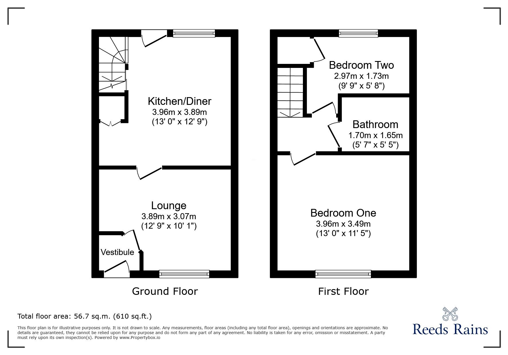 Floorplan of 2 bedroom Mid Terrace House for sale, Cleveland Street, Colne, Lancashire, BB8