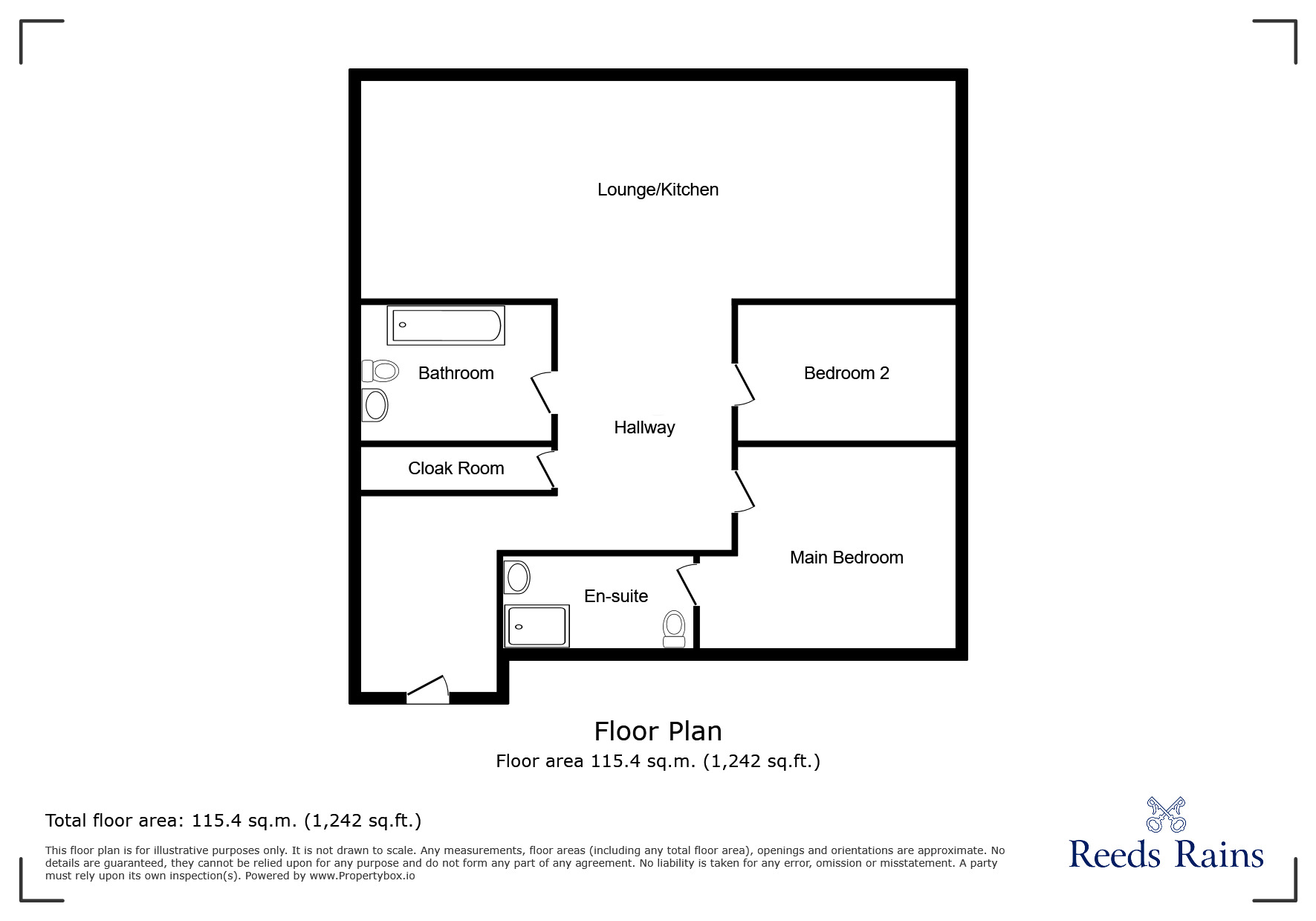 Floorplan of 2 bedroom  Flat to rent, Ribbon House Bath Vale, Congleton, Cheshire, CW12