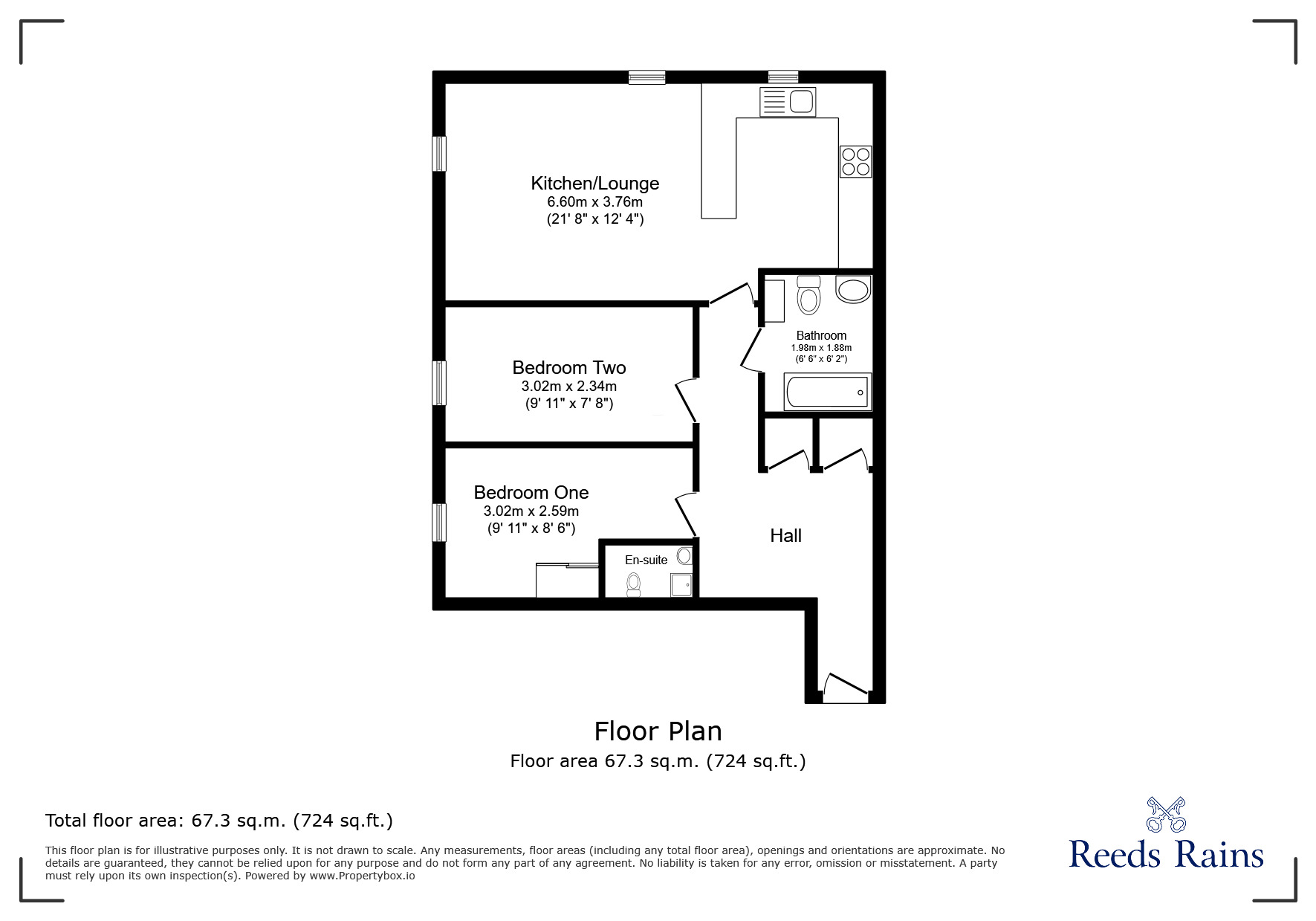 Floorplan of 2 bedroom Flat to rent, Bath Vale, Congleton, Cheshire, CW12
