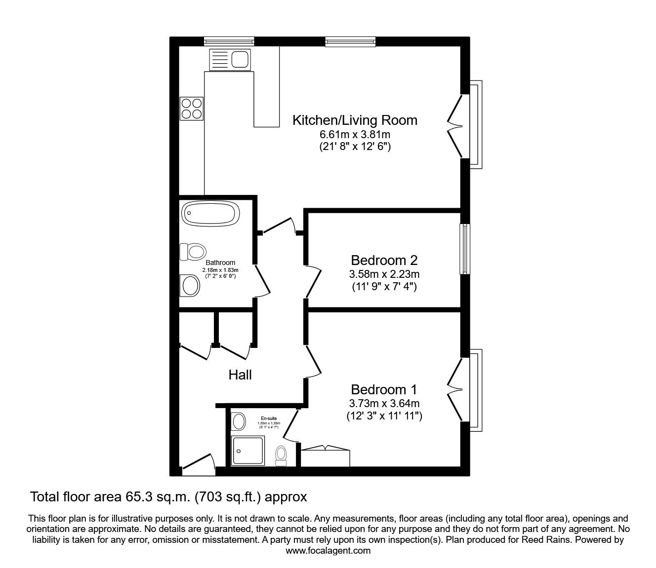 Floorplan of 2 bedroom Flat to rent, De Lacy House Bath Vale, Congleton, Cheshire, CW12