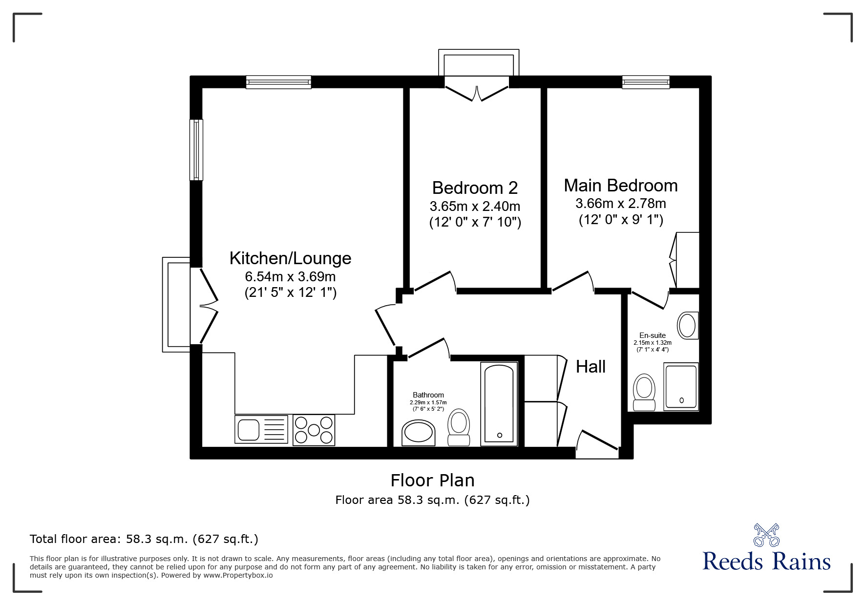 Floorplan of 2 bedroom  Flat to rent, Ribbon House Bath Vale, Congleton, Cheshire, CW12