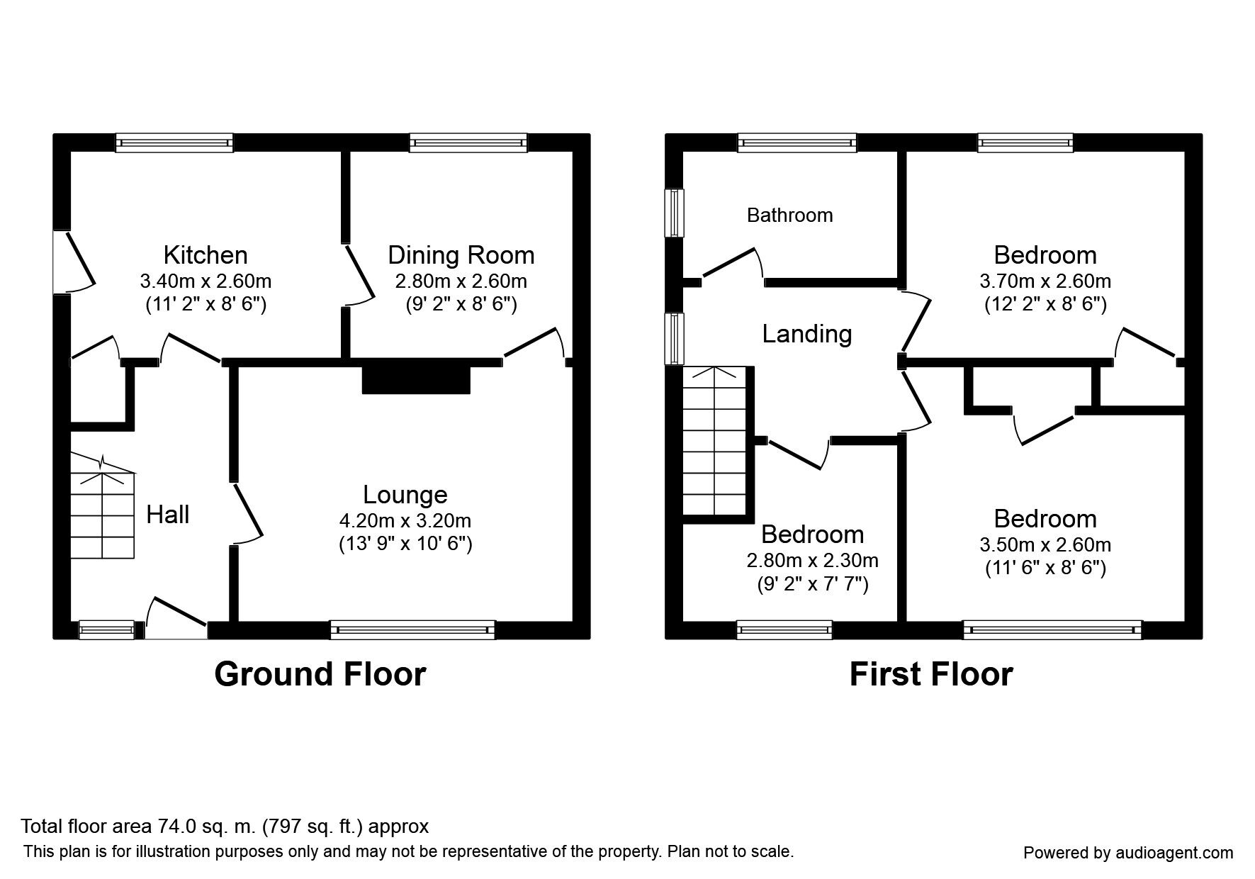 Floorplan of 3 bedroom Semi Detached House to rent, Stockerley Road, Consett, County Durham, DH8