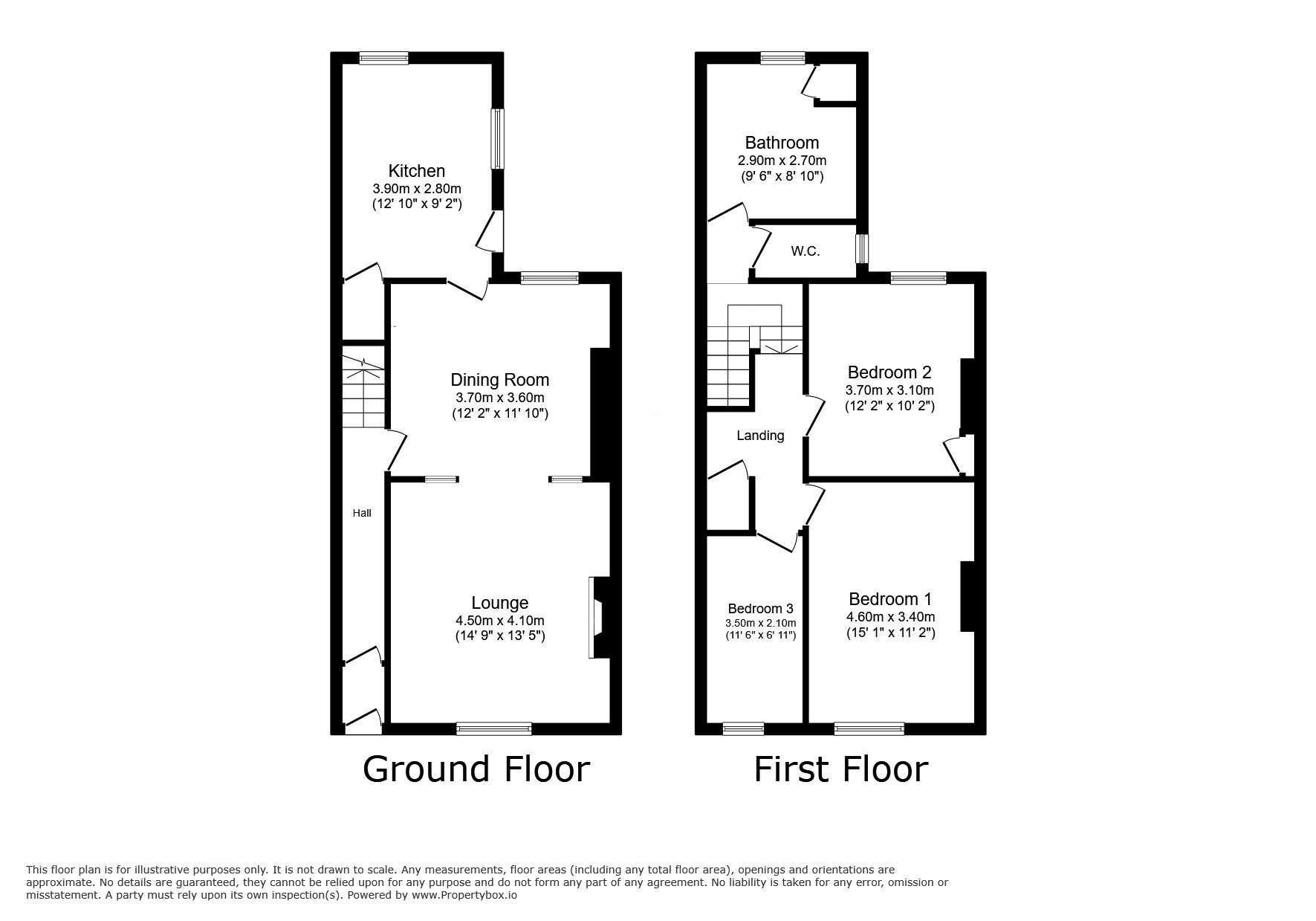 Floorplan of 3 bedroom Mid Terrace House for sale, Sherburn Terrace, Consett, Durham, DH8