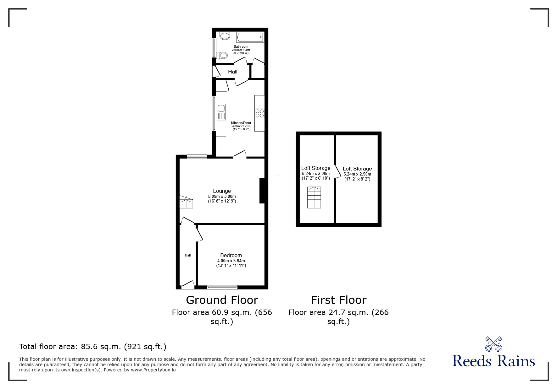 Floorplan of 1 bedroom Mid Terrace Bungalow for sale, Peartree Bungalows, Blackhall Mill, Tyne and Wear, NE17