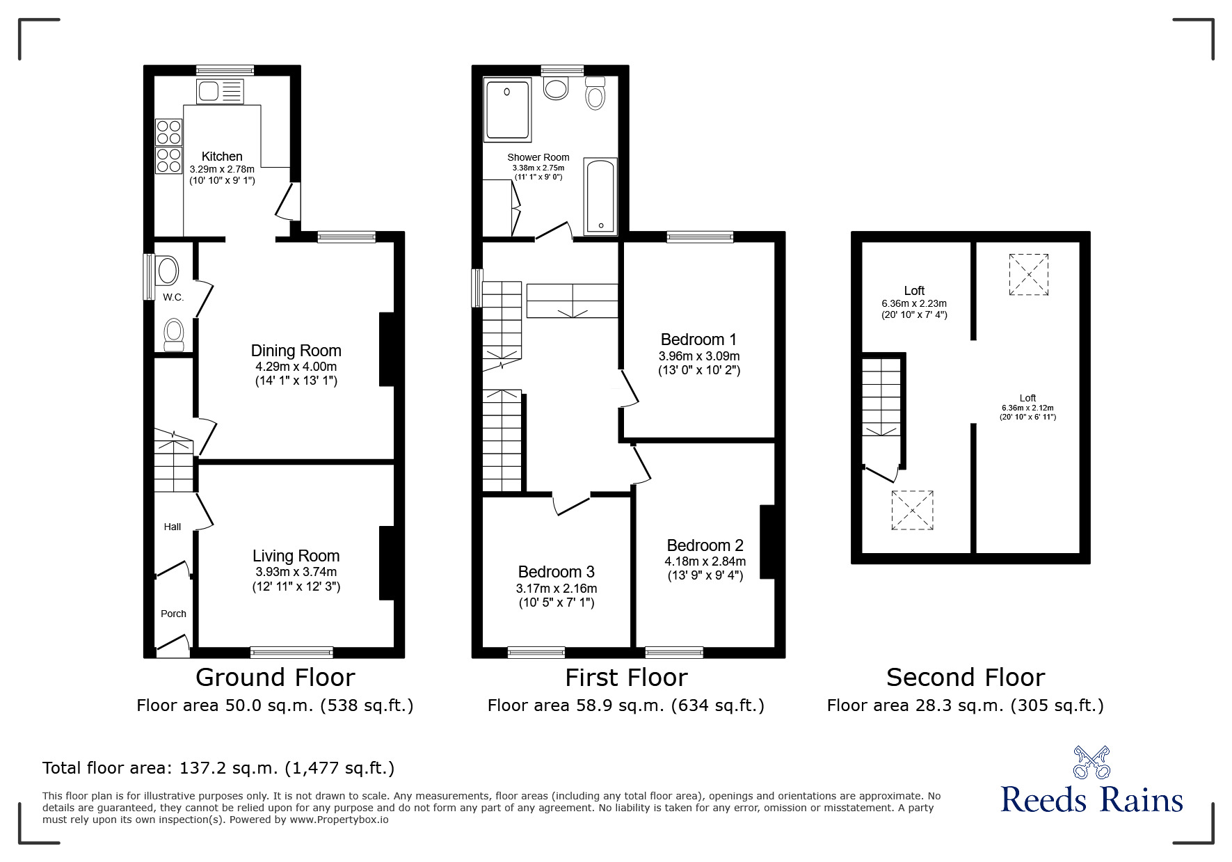 Floorplan of 3 bedroom Semi Detached House for sale, Rowley Bank, Consett, Durham, DH8