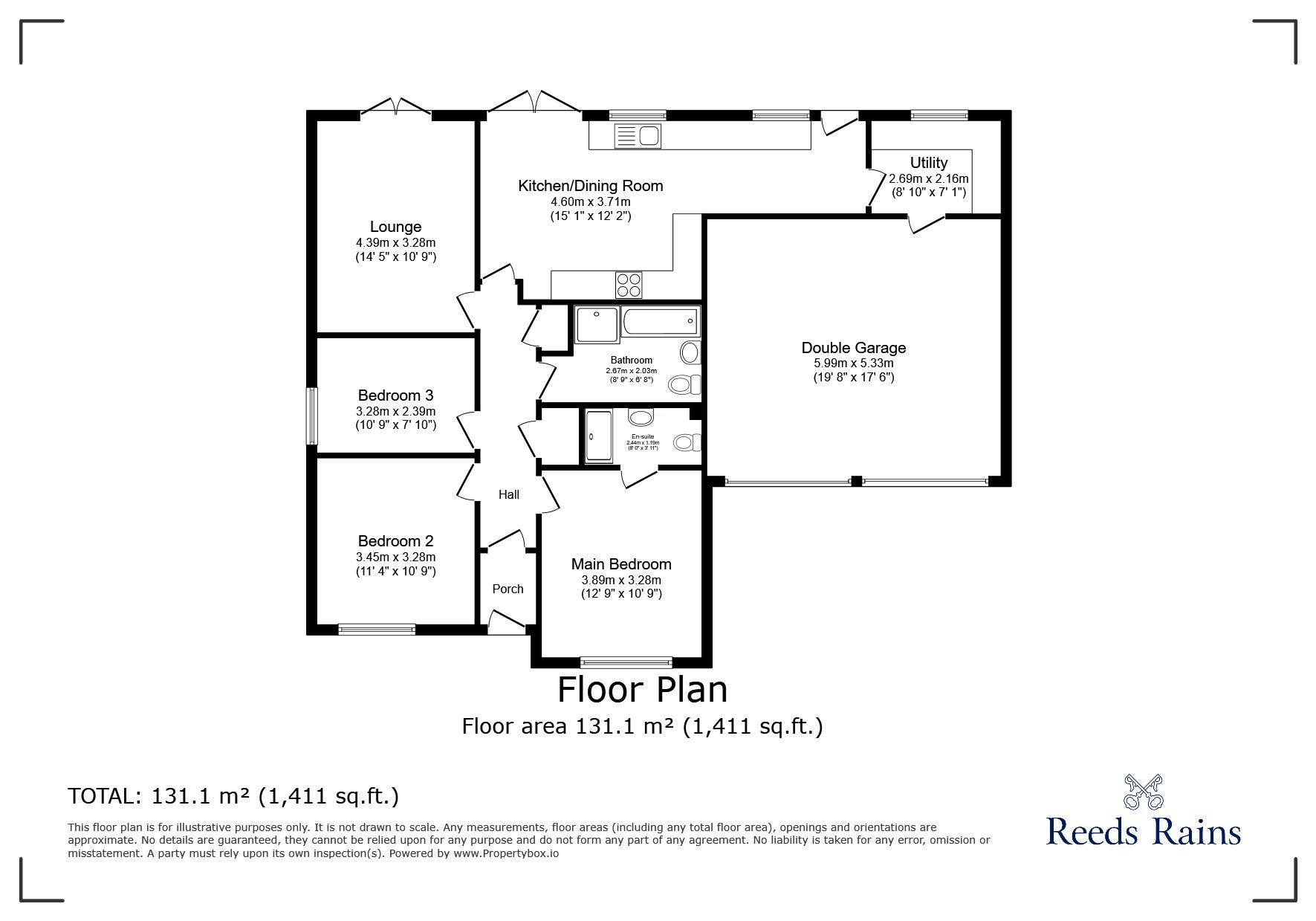 Floorplan of 3 bedroom Detached Bungalow for sale, Duchy Close, Consett, Durham, DH8