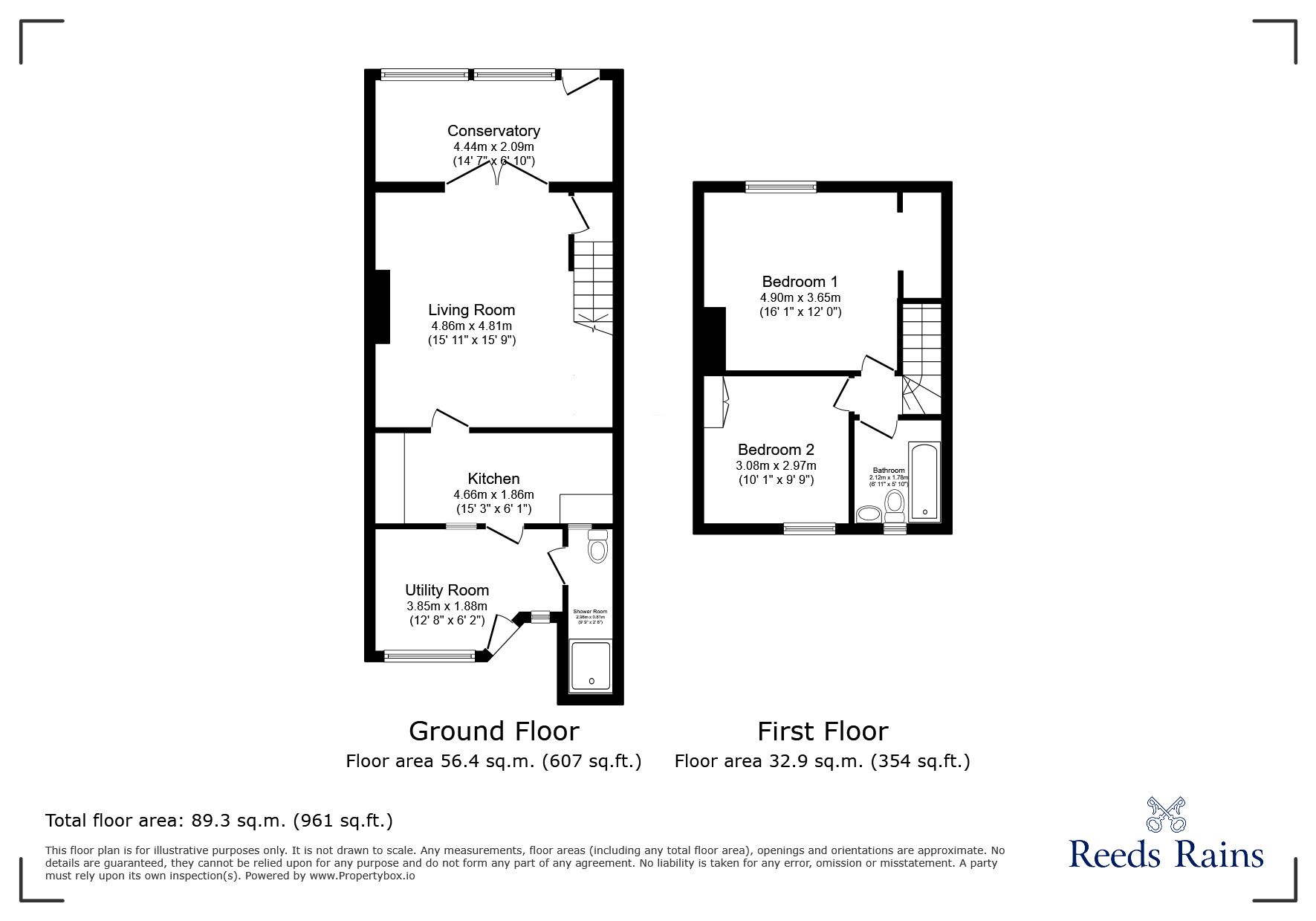 Floorplan of 2 bedroom Mid Terrace House to rent, Beech Grove, Blackhall Mill, Tyne and Wear, NE17