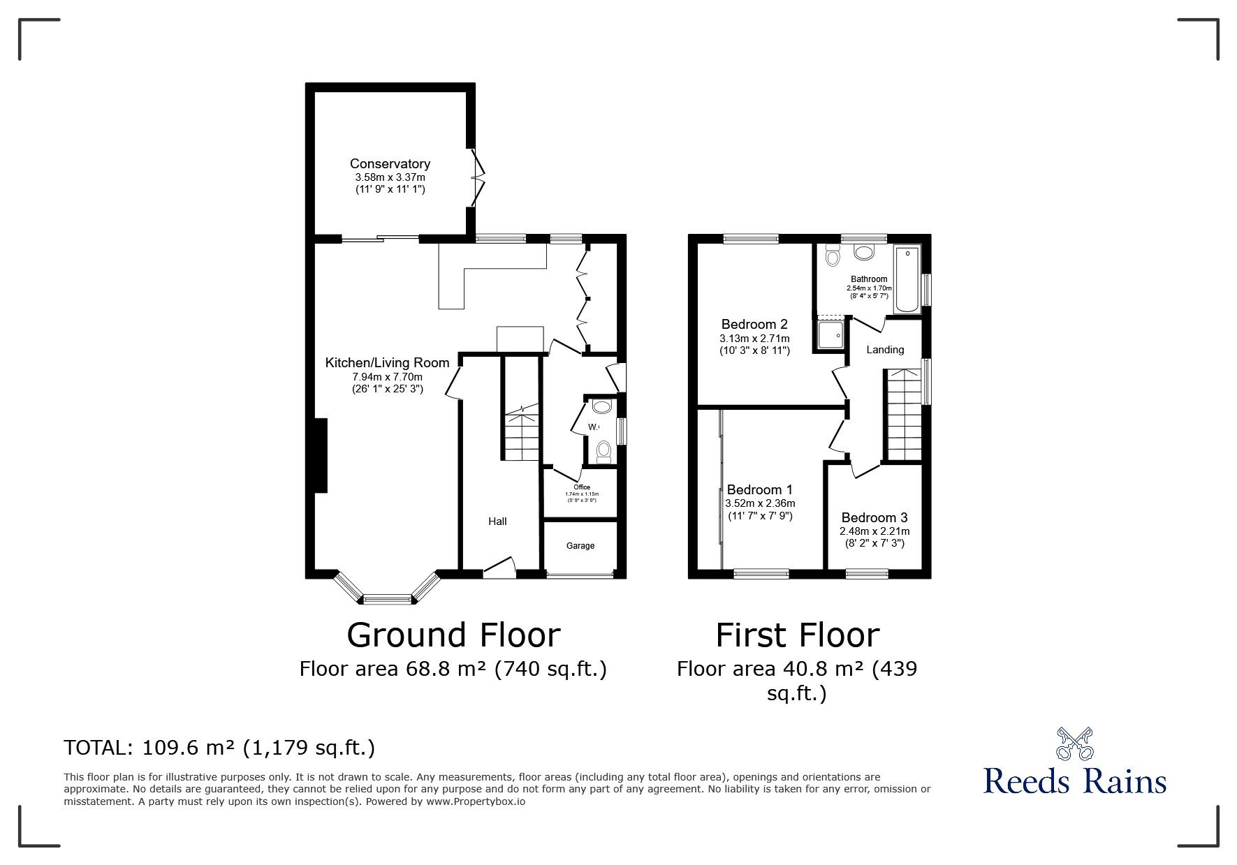 Floorplan of 3 bedroom Semi Detached House for sale, Sandford Road, Consett, Durham, DH8