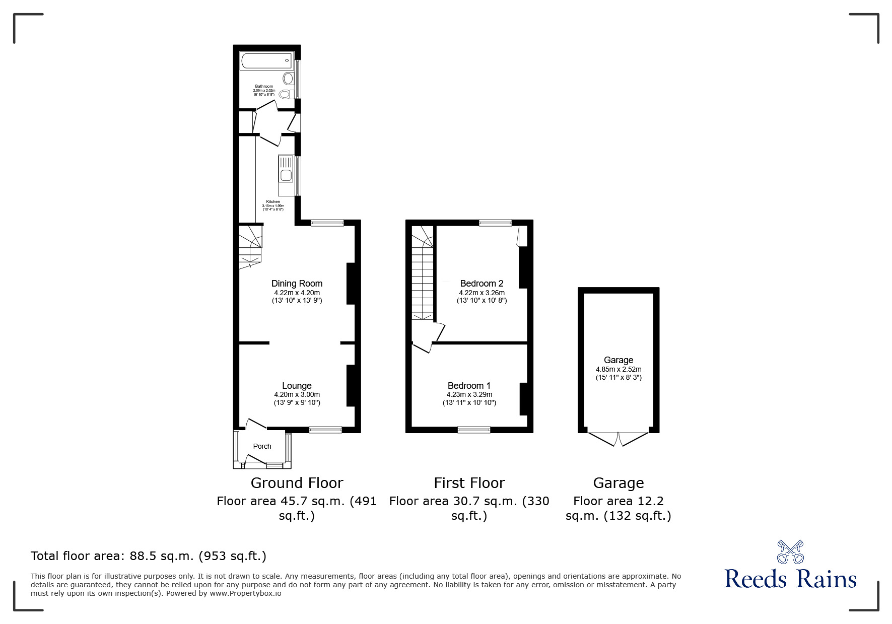Floorplan of 2 bedroom Mid Terrace House for sale, Bradley Cottages, Consett, Durham, DH8