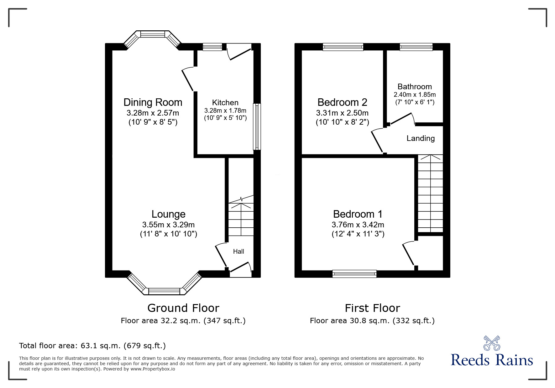 Floorplan of 2 bedroom Detached House for sale, Allison Gardens, Consett, Durham, DH8