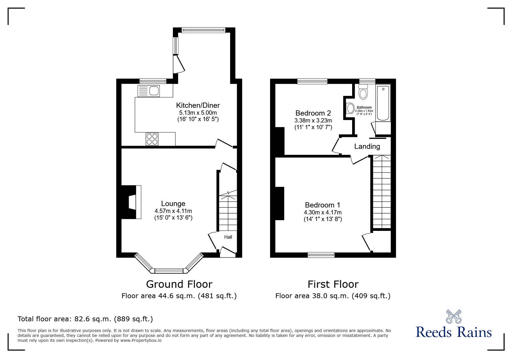 Floorplan of 2 bedroom Mid Terrace House for sale, Durham Road, Leadgate, Durham, DH8