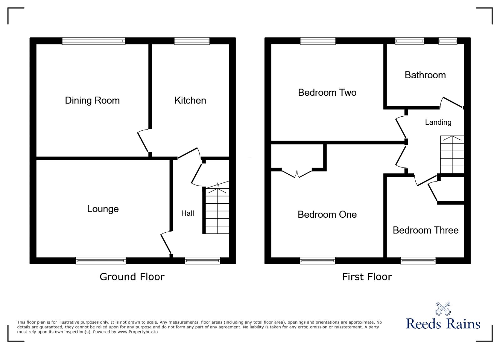 Floorplan of 3 bedroom End Terrace House for sale, Hamsterley Gardens, Stanley, Durham, DH9