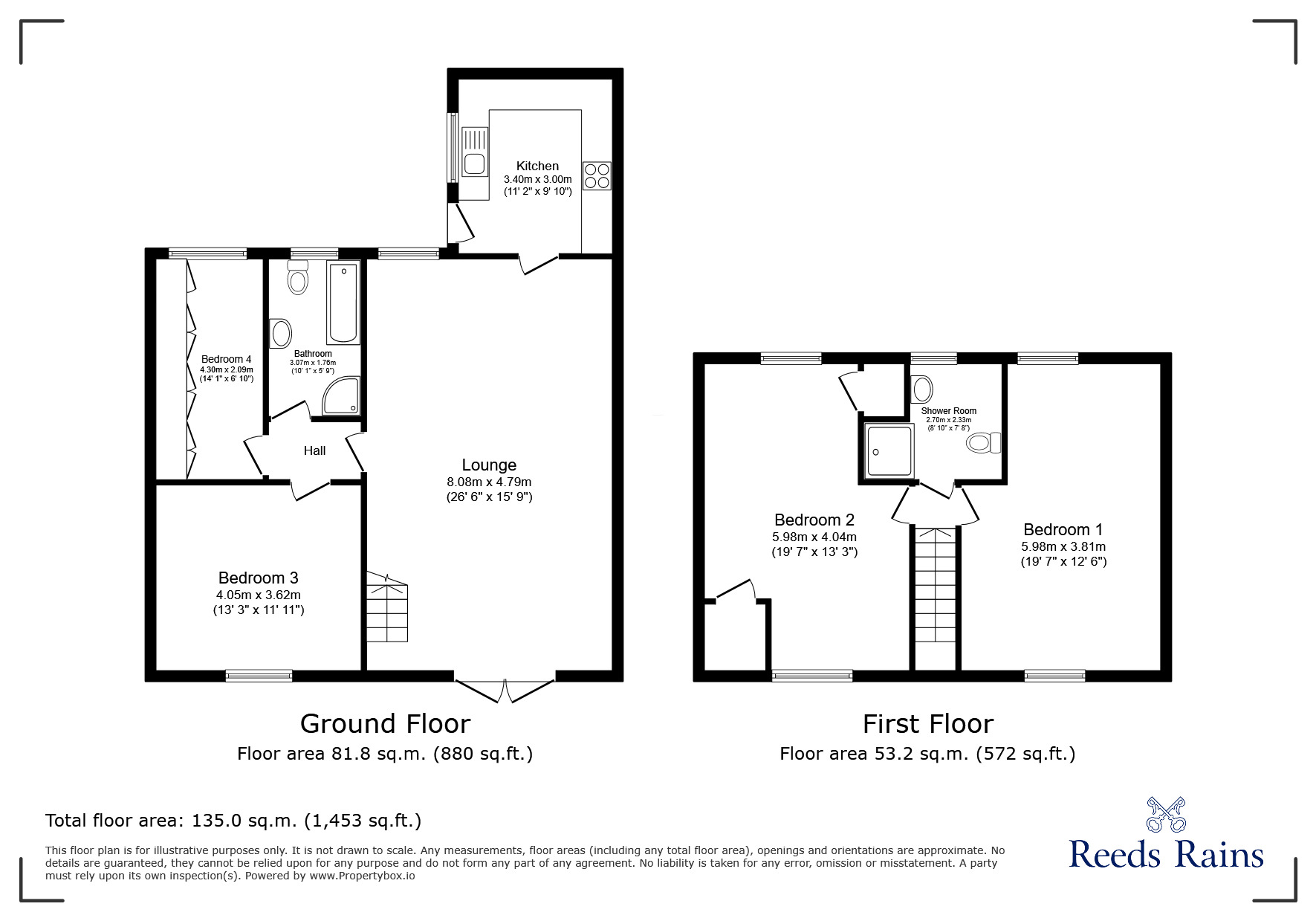 Floorplan of 4 bedroom Semi Detached Bungalow for sale, Fifth Street, Consett, DH8