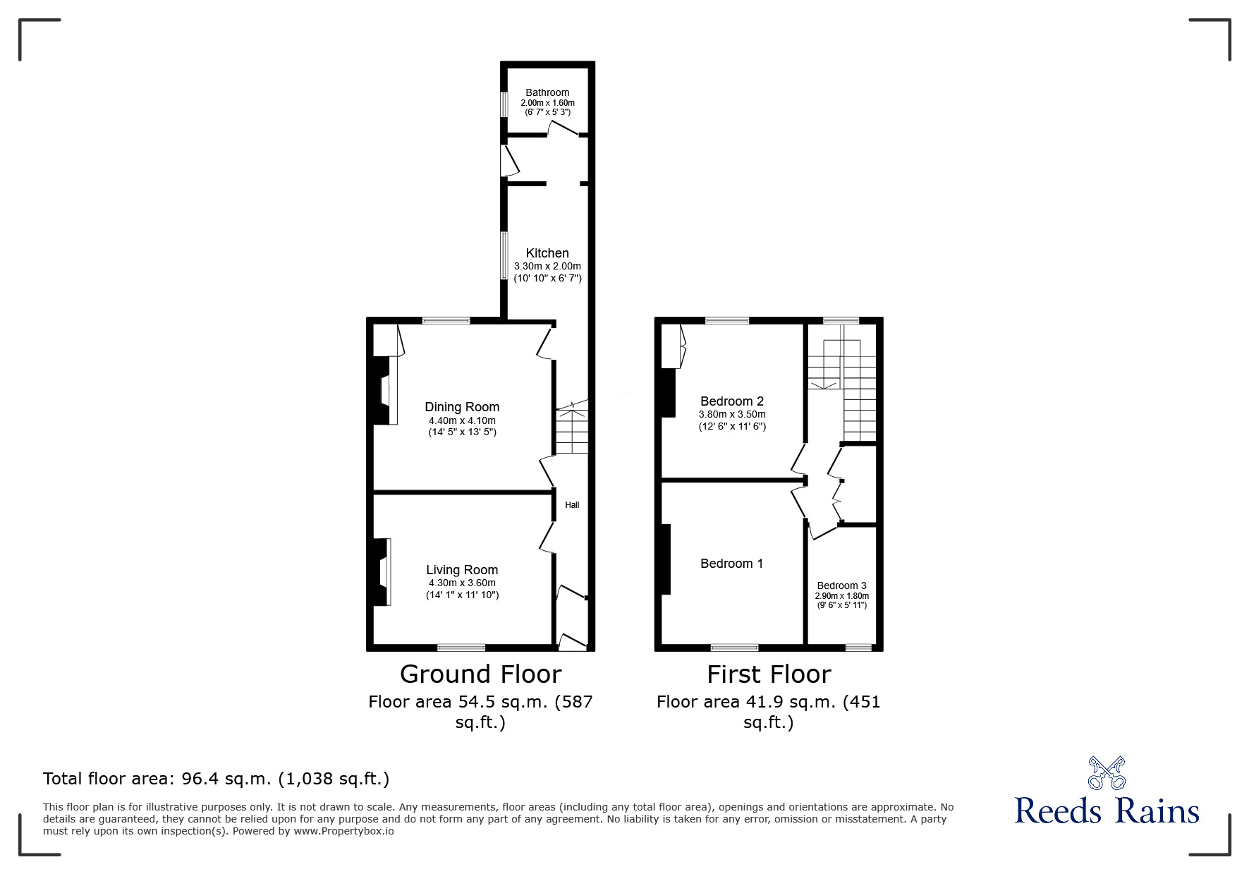 Floorplan of 3 bedroom Mid Terrace House for sale, Durham Road, Blackhill, Durham, DH8