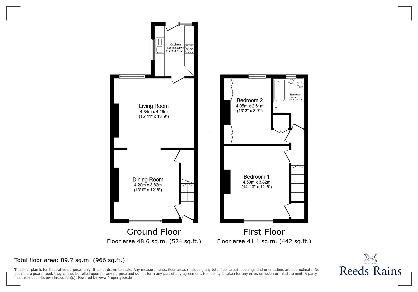 Floorplan of 2 bedroom Mid Terrace House for sale, Rosebery Terrace, Consett, Durham, DH8