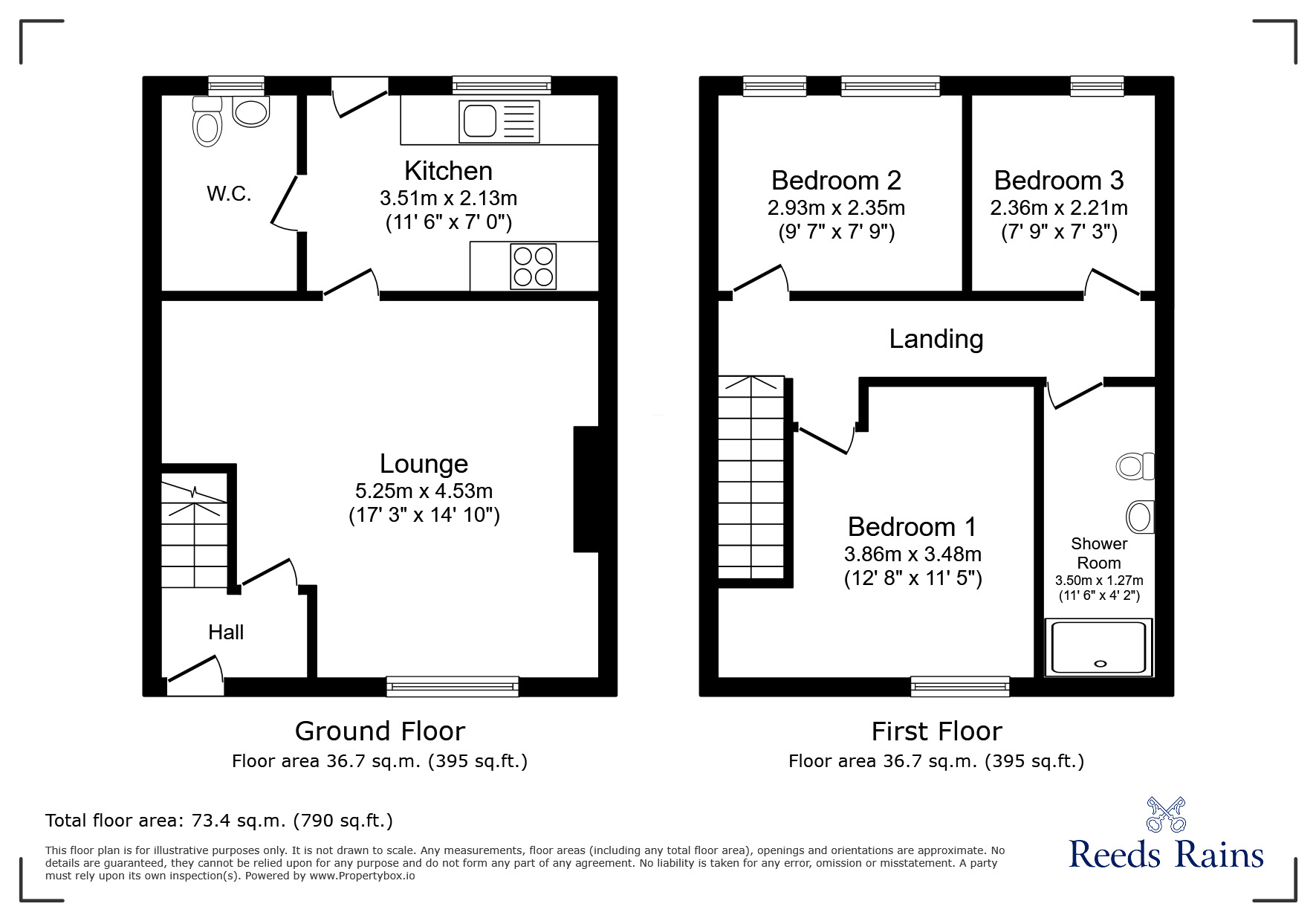 Floorplan of 3 bedroom Semi Detached House to rent, Watling Street, Consett, Durham, DH8