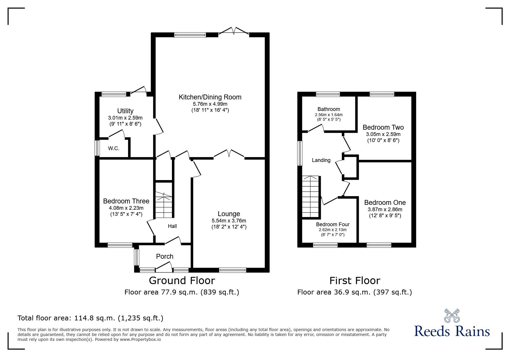 Floorplan of 3 bedroom Link Detached House for sale, Broadoak Drive, Lanchester, Durham, DH7