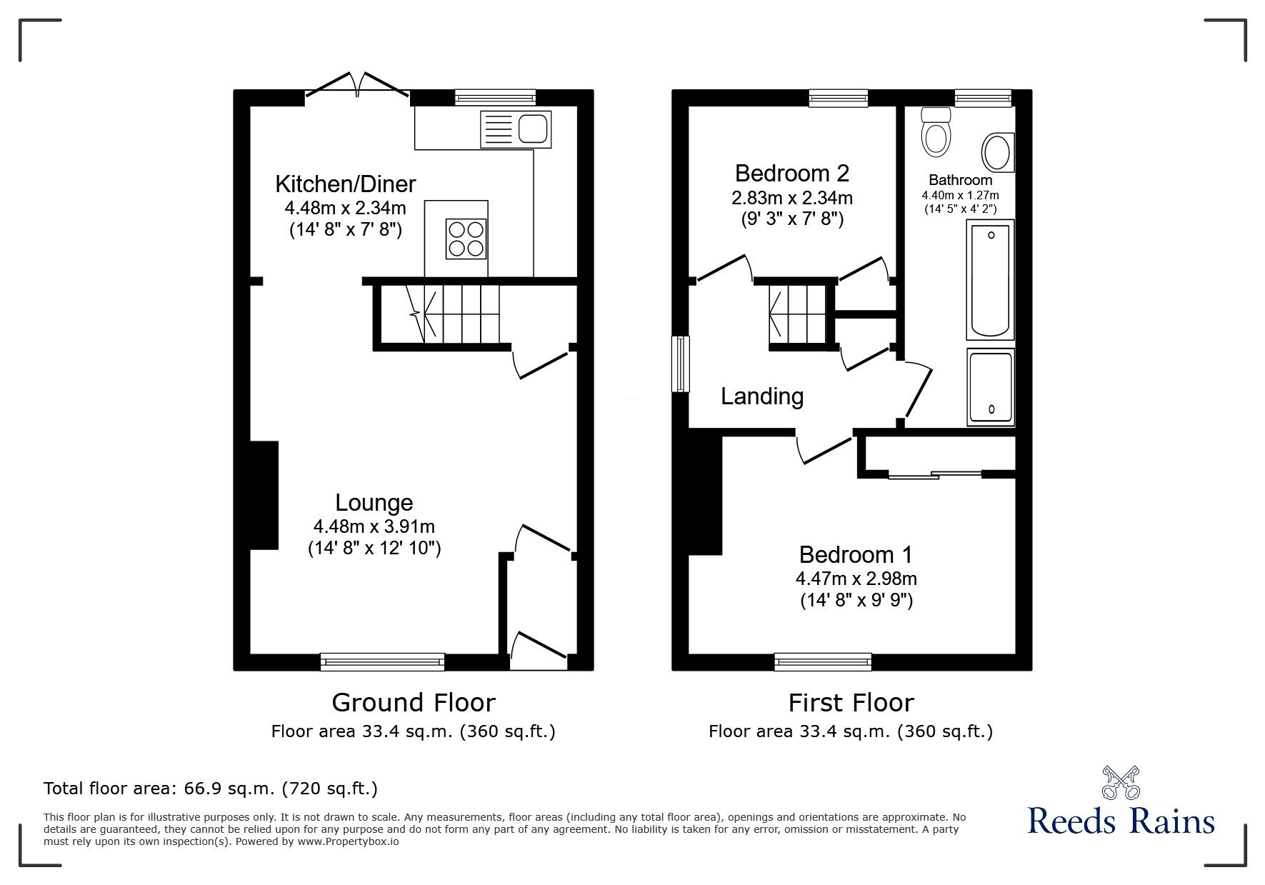 Floorplan of 2 bedroom End Terrace House for sale, John Street, Blackhill, Durham, DH8
