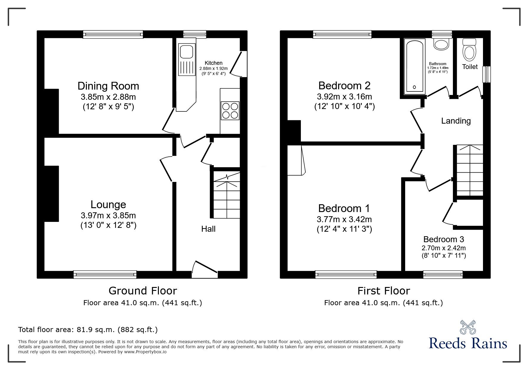 Floorplan of 3 bedroom Semi Detached House for sale, Delvedere, Durham, DH8