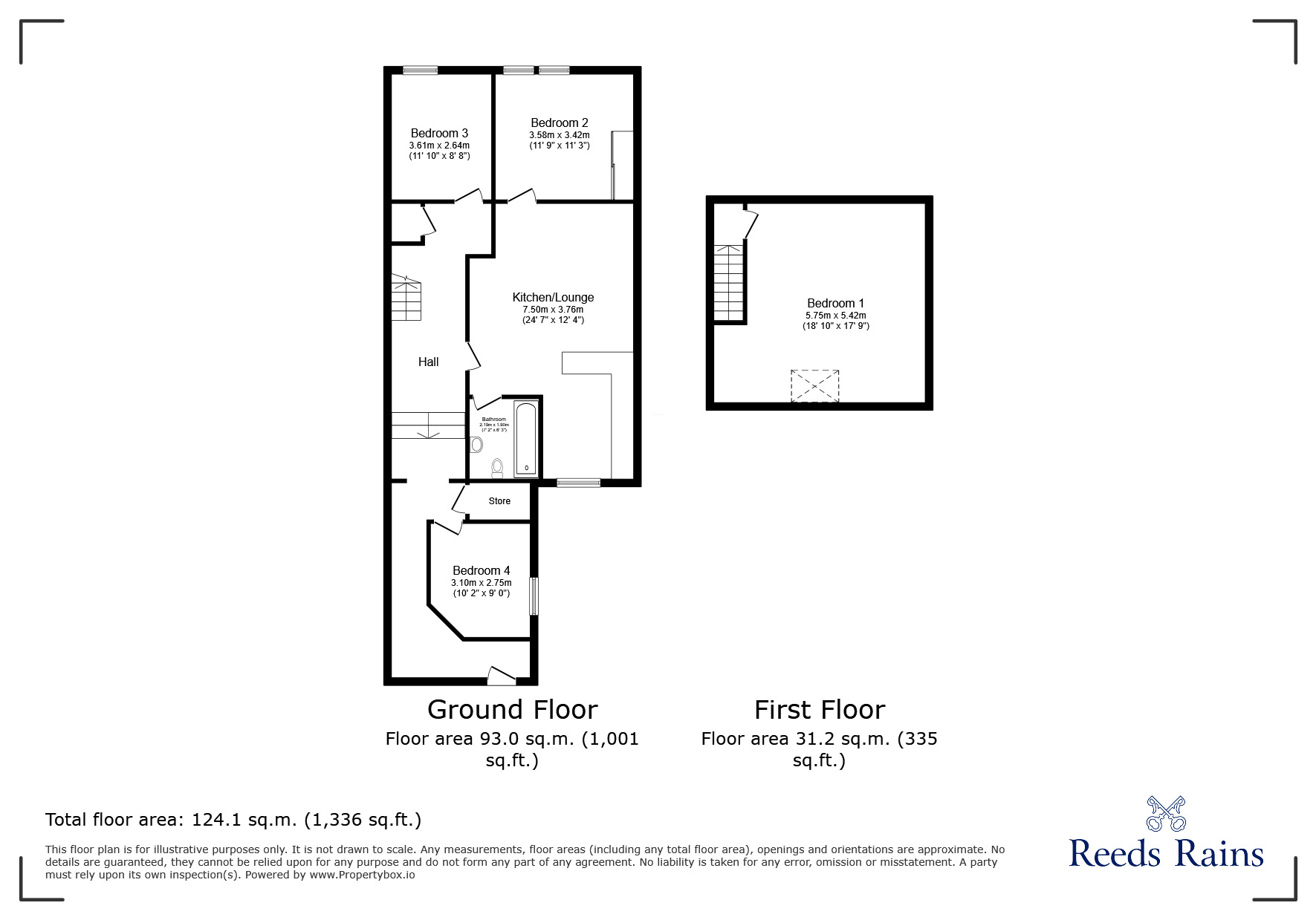 Floorplan of 4 bedroom  Flat to rent, Middle Street, Consett, Durham, DH8