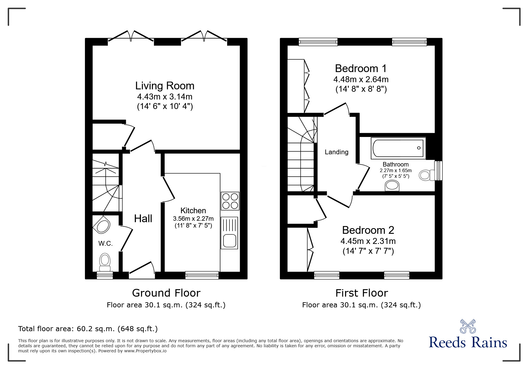 Floorplan of 2 bedroom Semi Detached House to rent, Dorset Crescent, Consett, Durham, DH8