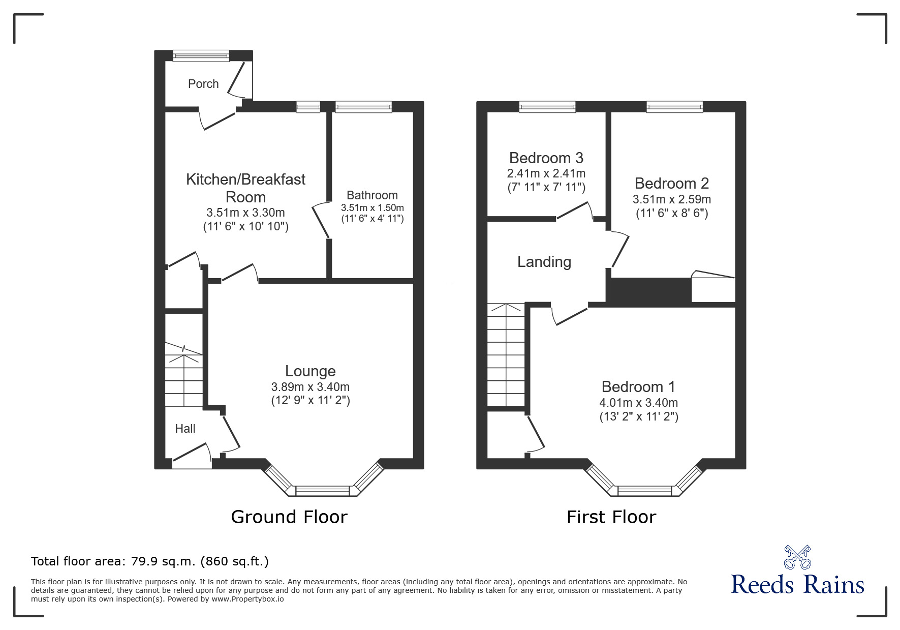 Floorplan of 3 bedroom Mid Terrace House for sale, Beverley Gardens, Blackhill, Durham, DH8