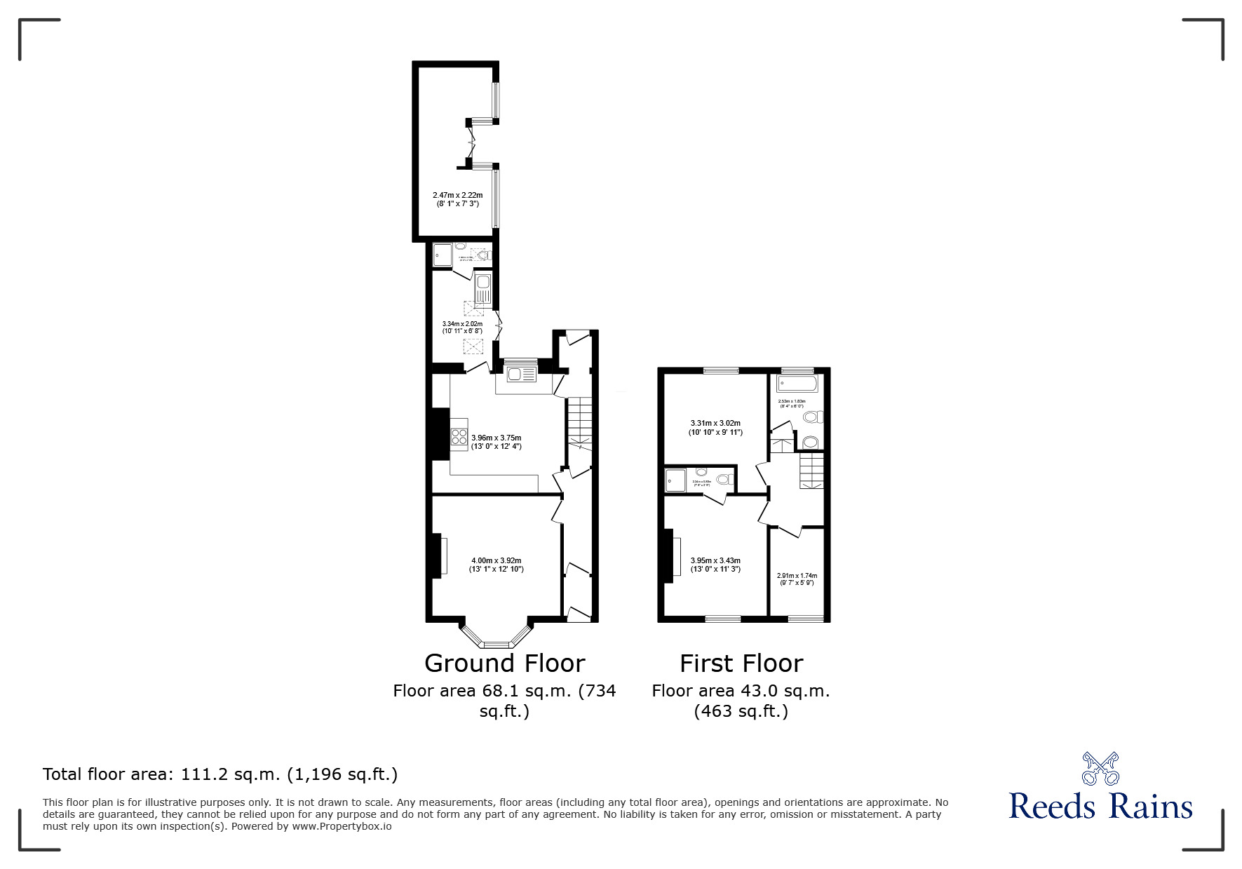 Floorplan of 3 bedroom Mid Terrace House for sale, North View, Medomsley, Consett, DH8