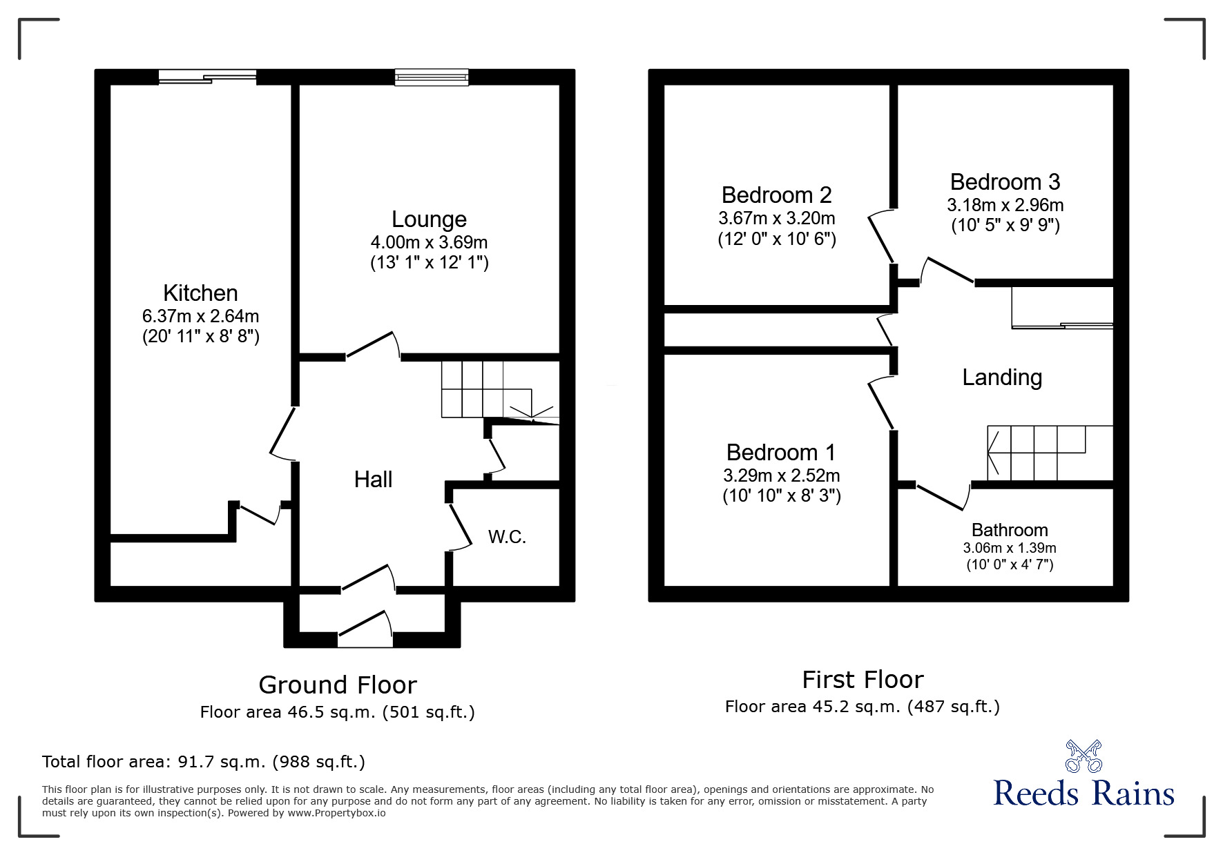 Floorplan of 3 bedroom Mid Terrace House for sale, Hareydene, Newcastle upon Tyne, Tyne and Wear, NE5