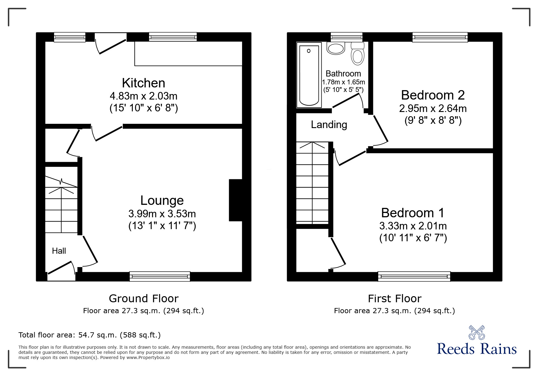 Floorplan of 2 bedroom Mid Terrace House for sale, Ash Terrace, Leadgate, Consett, DH8