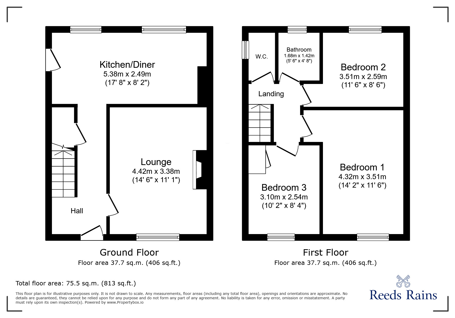 Floorplan of 3 bedroom Semi Detached House to rent, Metcalfe Road, Consett, Durham, DH8