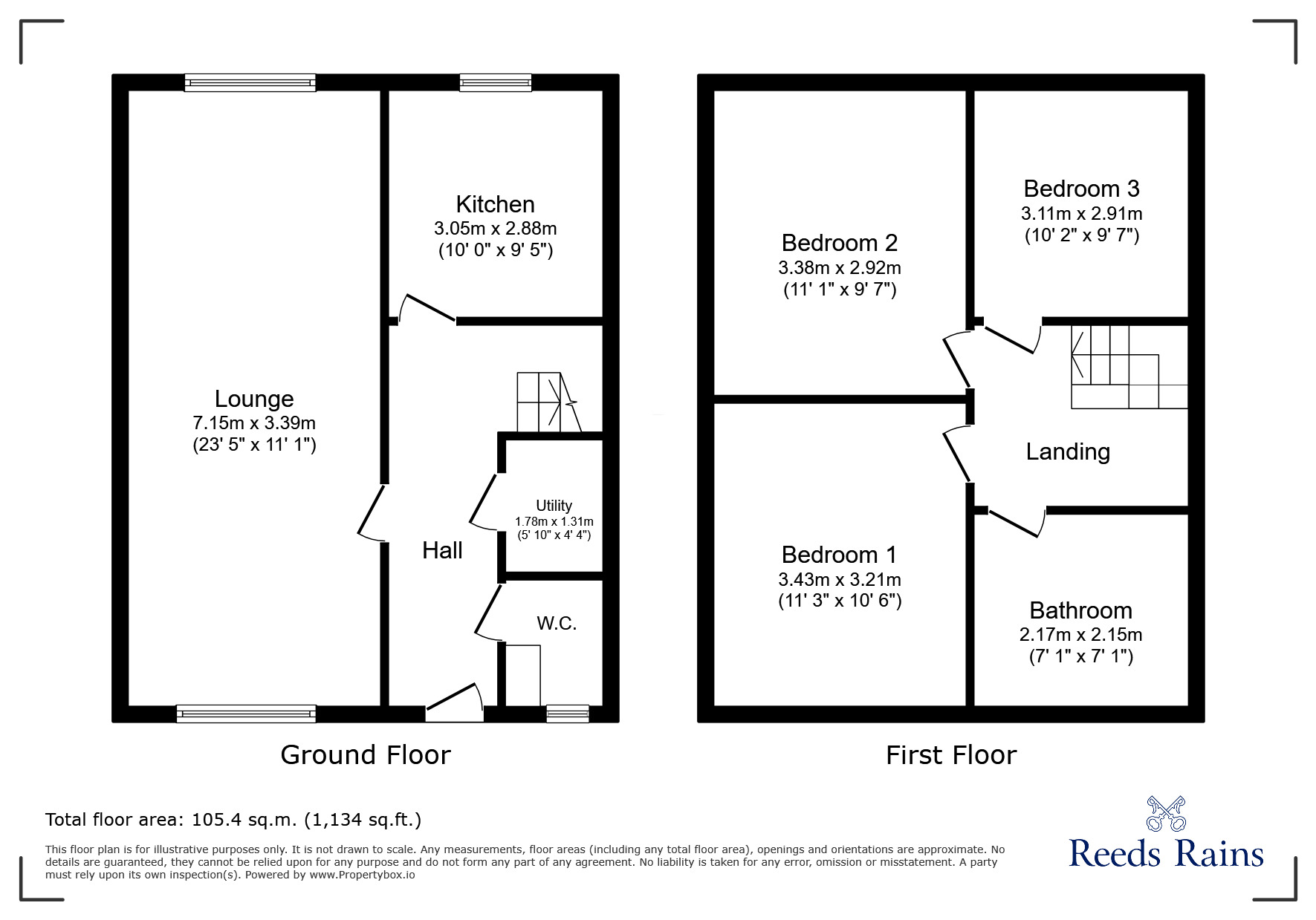 Floorplan of 3 bedroom Mid Terrace House for sale, Culzean Court, Consett, Durham, DH8