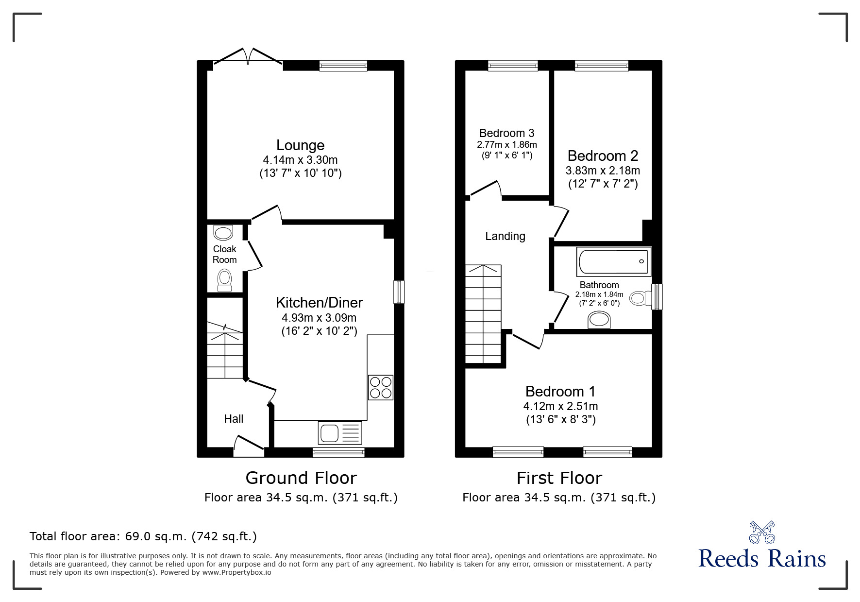 Floorplan of 3 bedroom Semi Detached House for sale, Dewhirst Close, Leadgate, Durham, DH8