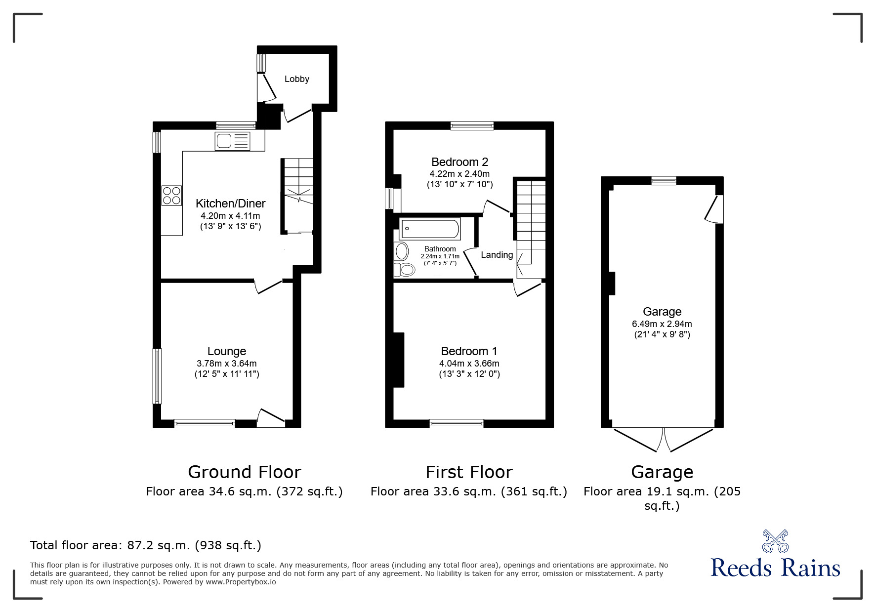 Floorplan of 2 bedroom End Terrace House to rent, Walton Terrace, Castleside, Durham, DH8