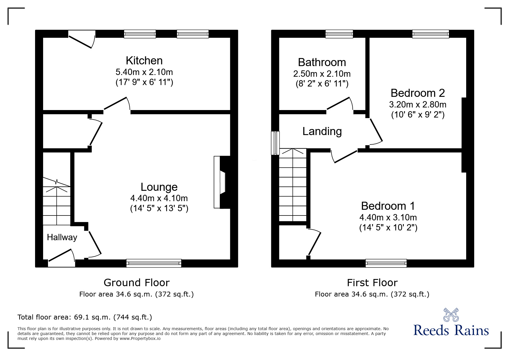 Floorplan of 2 bedroom Semi Detached House for sale, Derwent Crescent, Hamsterley Colliery, Durham, NE17