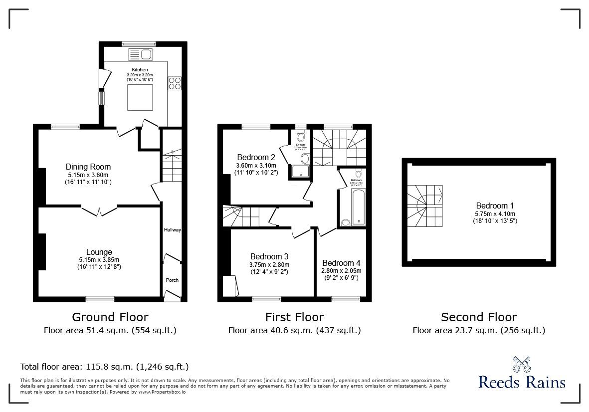 Floorplan of 4 bedroom Mid Terrace House for sale, Roger Street, Consett, Durham, DH8