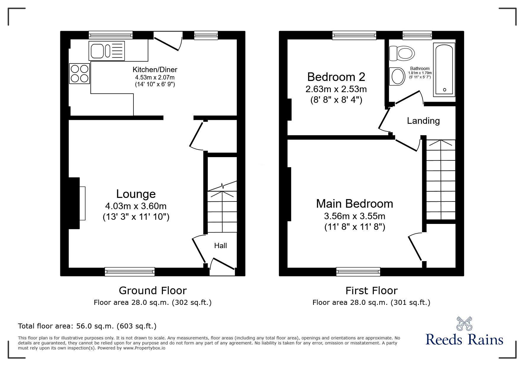 Floorplan of 2 bedroom Mid Terrace House to rent, Durham Road, Blackhill, Durham, DH8