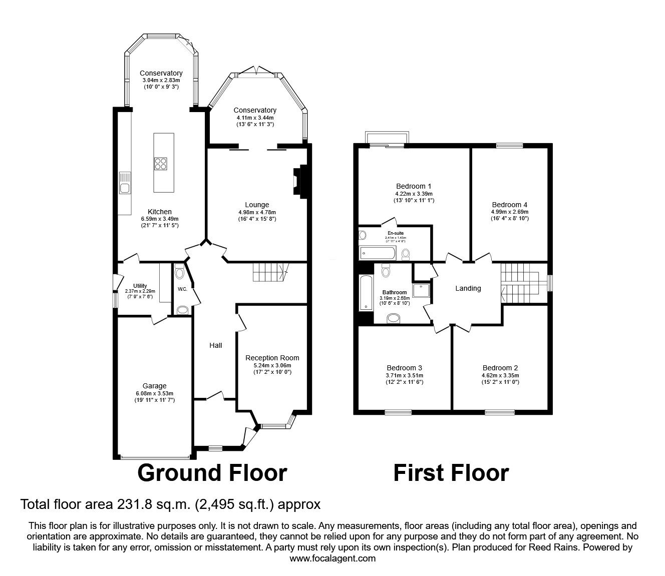 Floorplan of 4 bedroom Detached House for sale, Butsfield Lane, Consett, Durham, DH8
