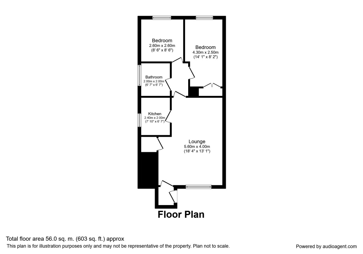 Floorplan of 2 bedroom Flat to rent, Greenacres Road, Consett, Durham, DH8