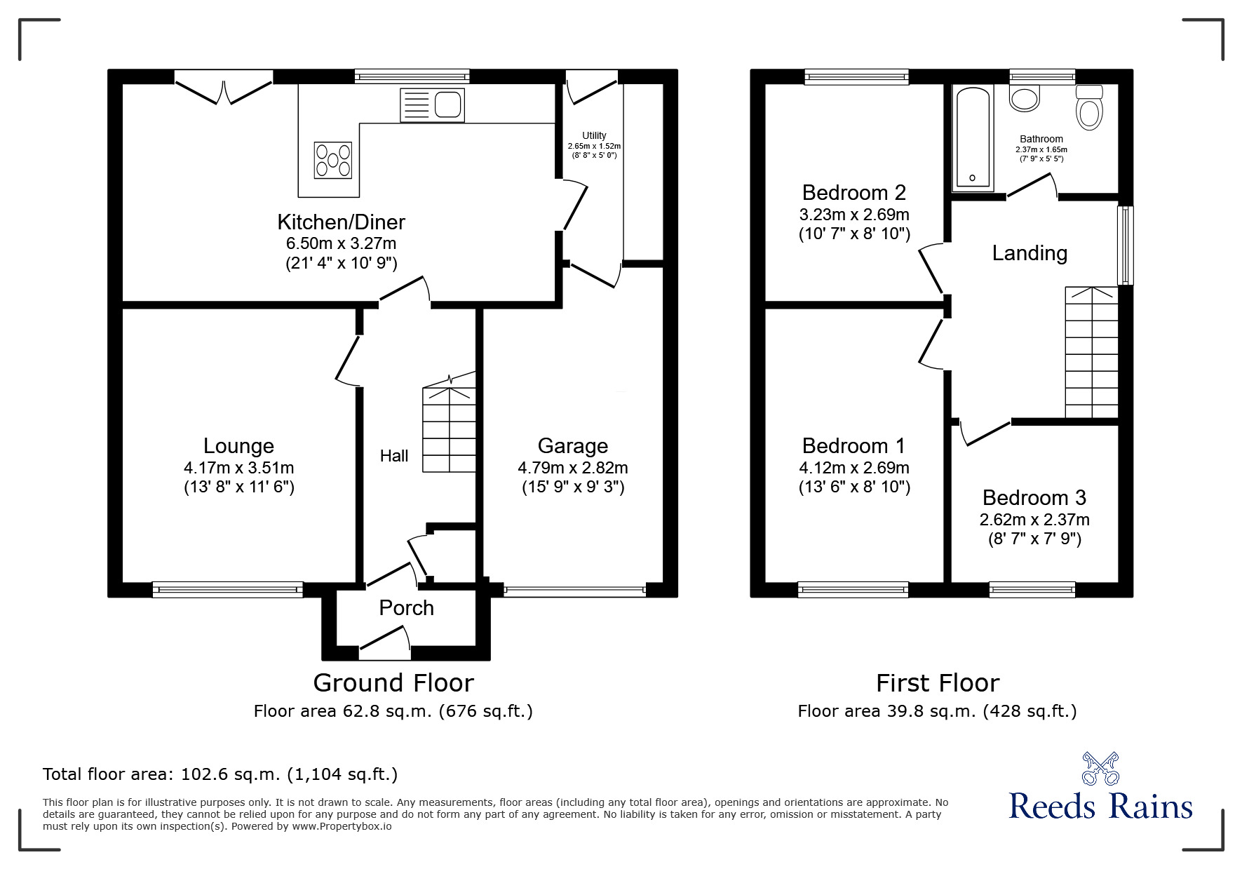 Floorplan of 3 bedroom Semi Detached House for sale, Ladywell Road, Consett, Durham, DH8
