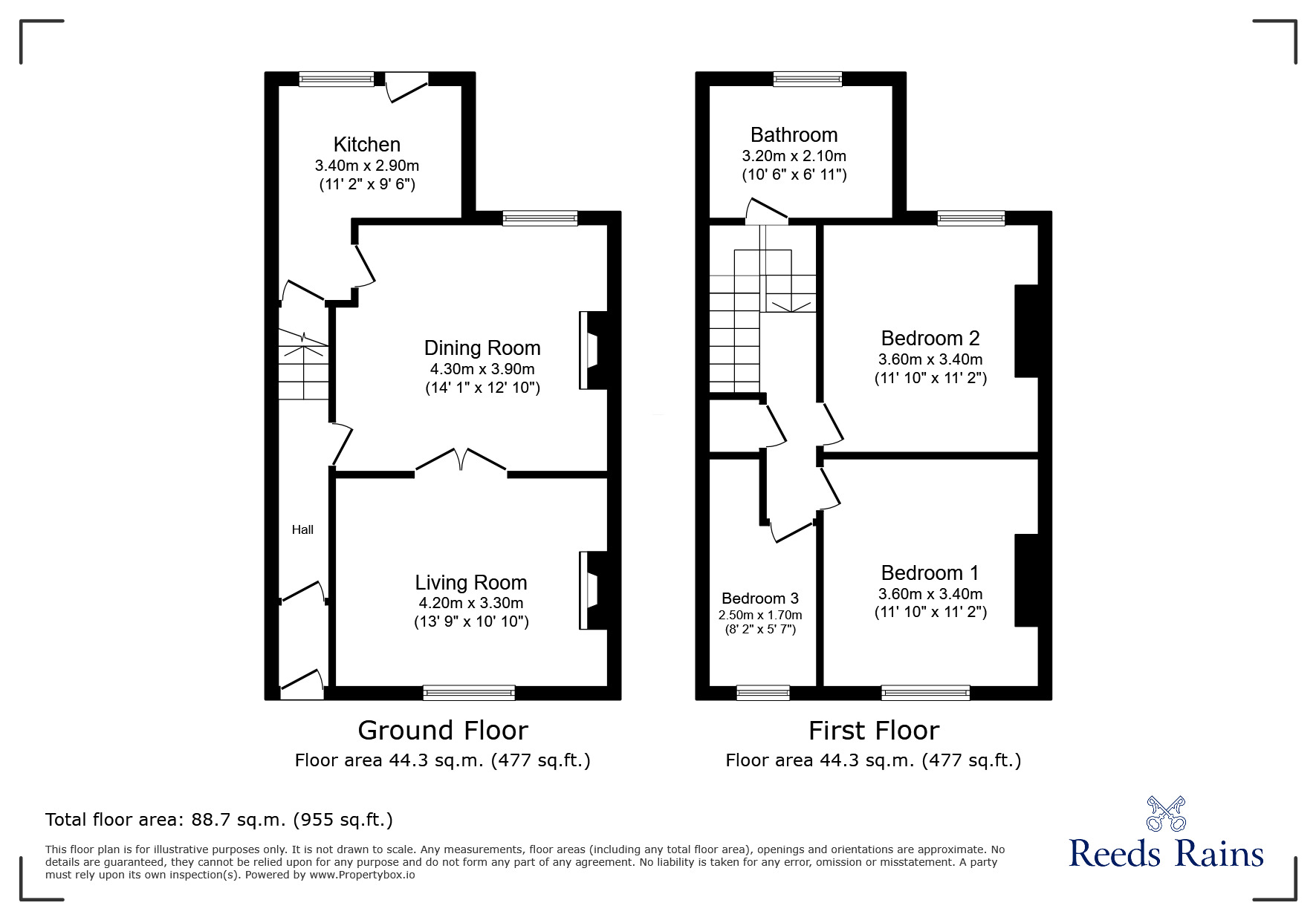 Floorplan of 3 bedroom Mid Terrace House for sale, John Street, Blackhill, Durham, DH8