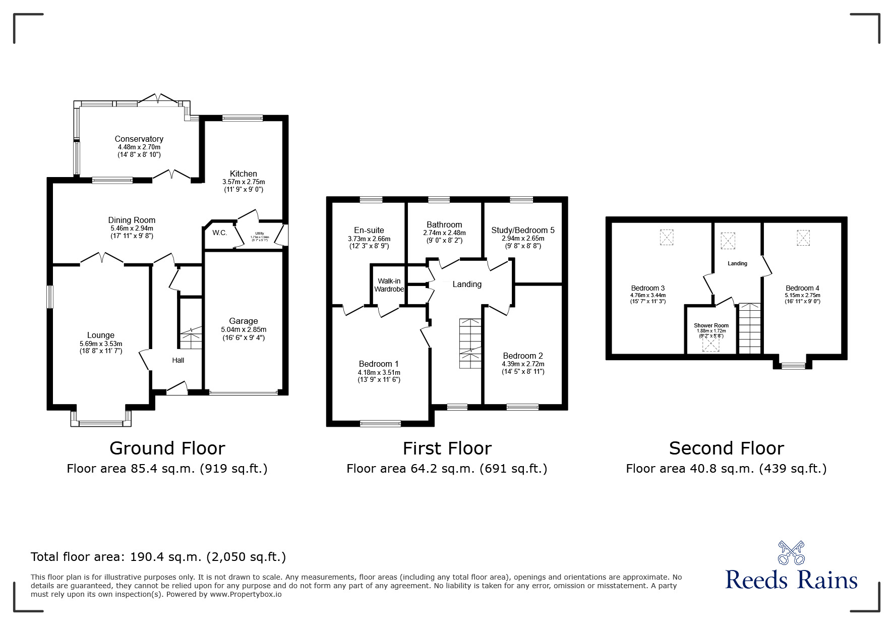 Floorplan of 5 bedroom Detached House for sale, Bishops Meadow, Lanchester, Durham, DH7